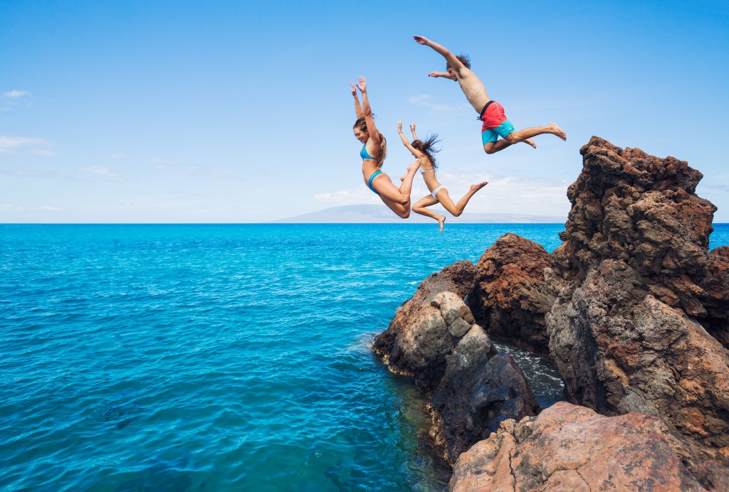 Cliff diving in St. Lucia