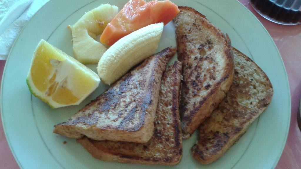 French Toast Negril style with local fresh fruit